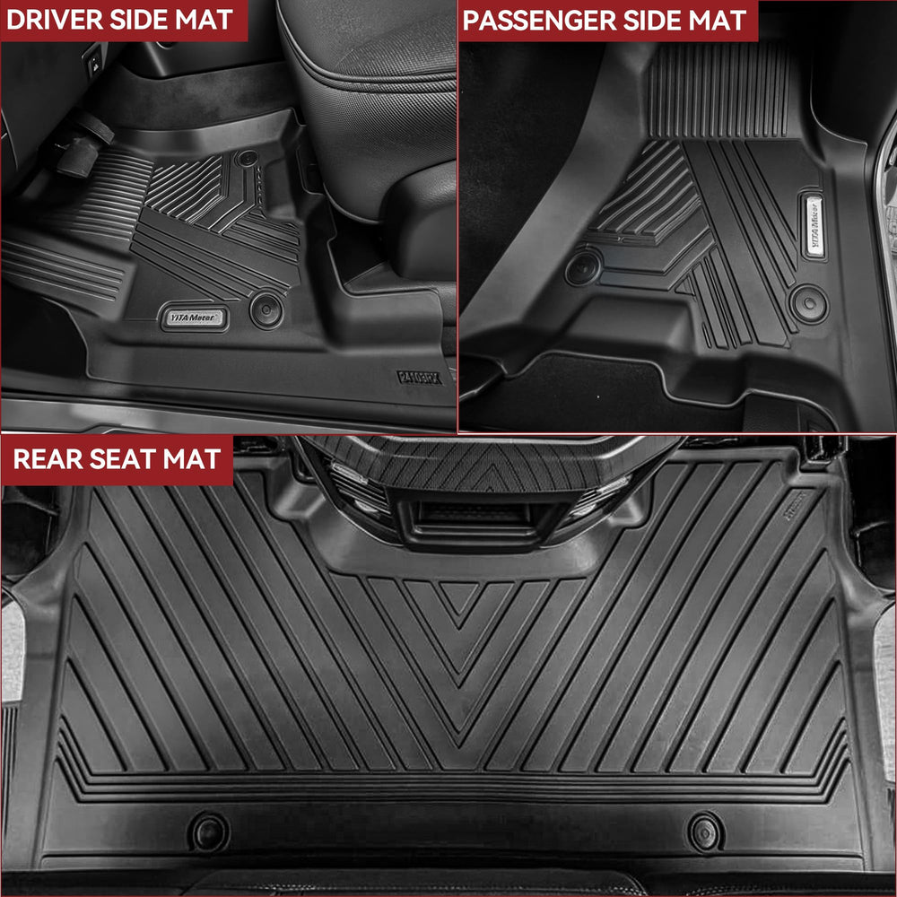 YITAMOTOR RAM 1500 black-finish mats blend with interior while protecting floors.