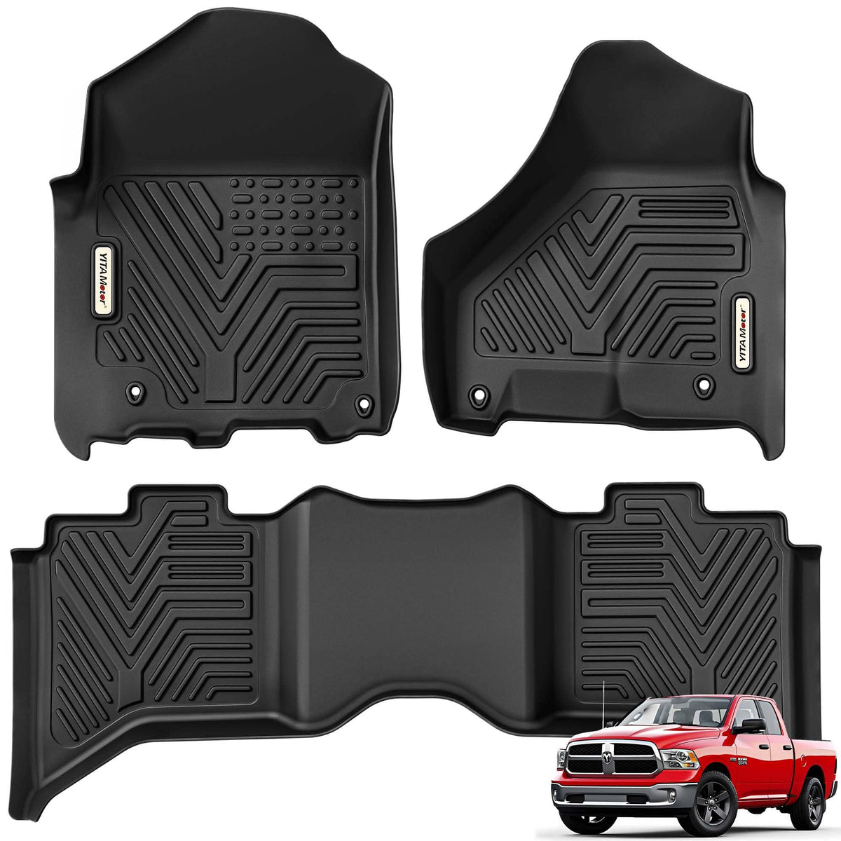 YITAMOTOR Ram Crew Cab front floor mat provides a precise fit and all-weather protection.