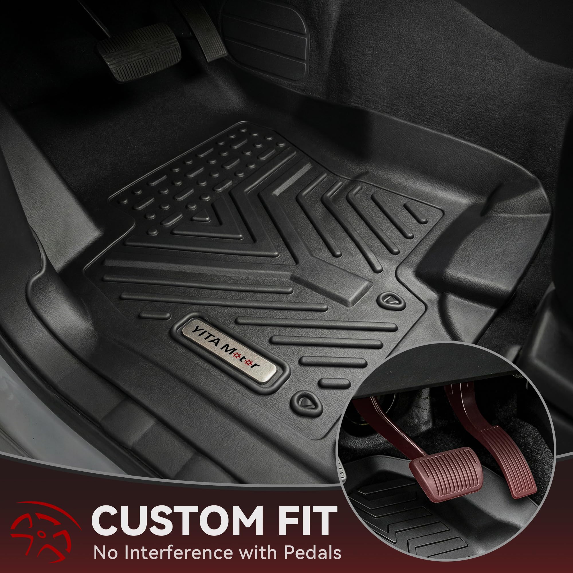YITAMOTOR Frontier floor mats second row showing raised edge for spill containment