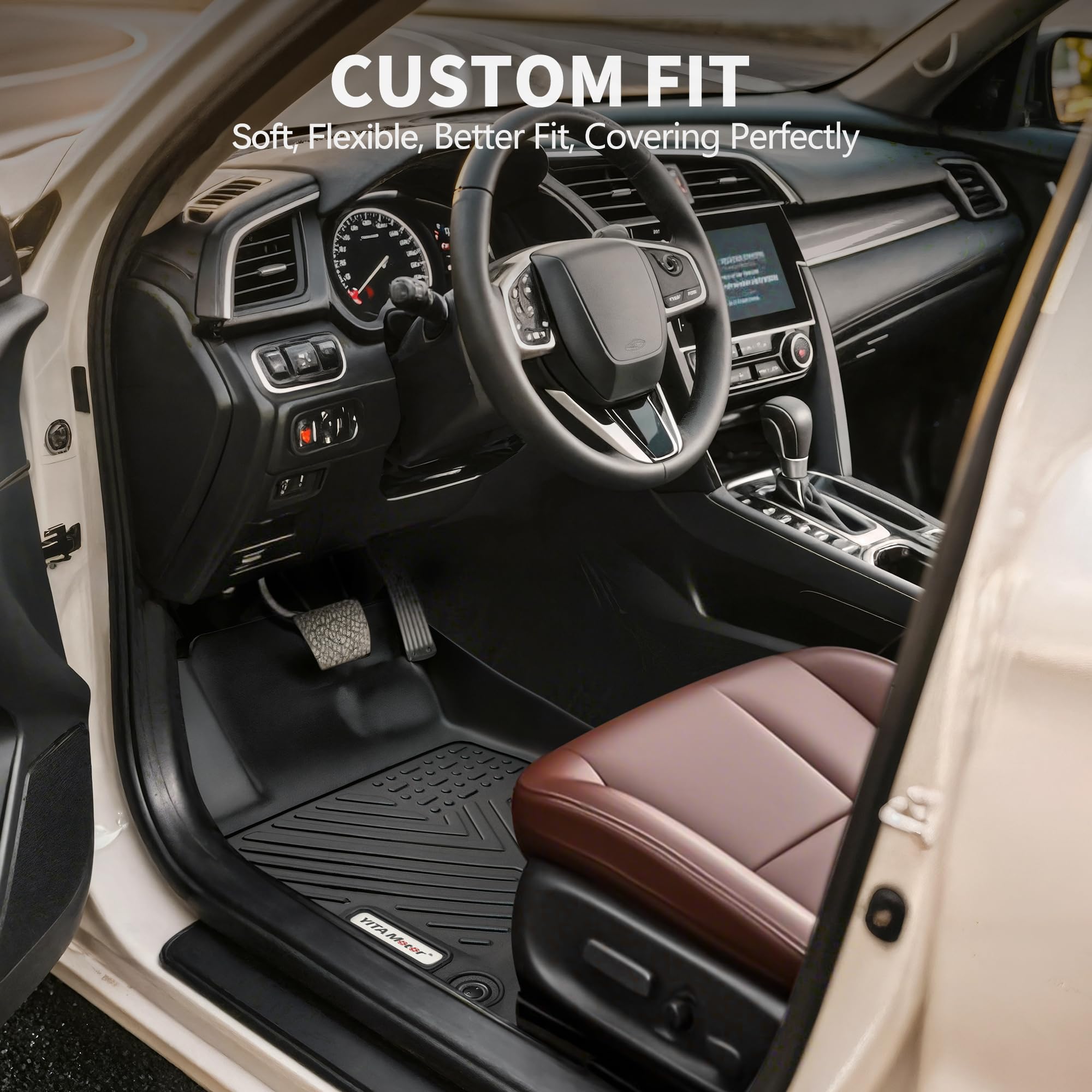 YITAMOTOR Honda Accord rear floor mats covering the cabin floor.