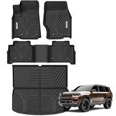 YITAMOTOR floor mats for Jeep Grand Cherokee front view with edge-to-edge protection