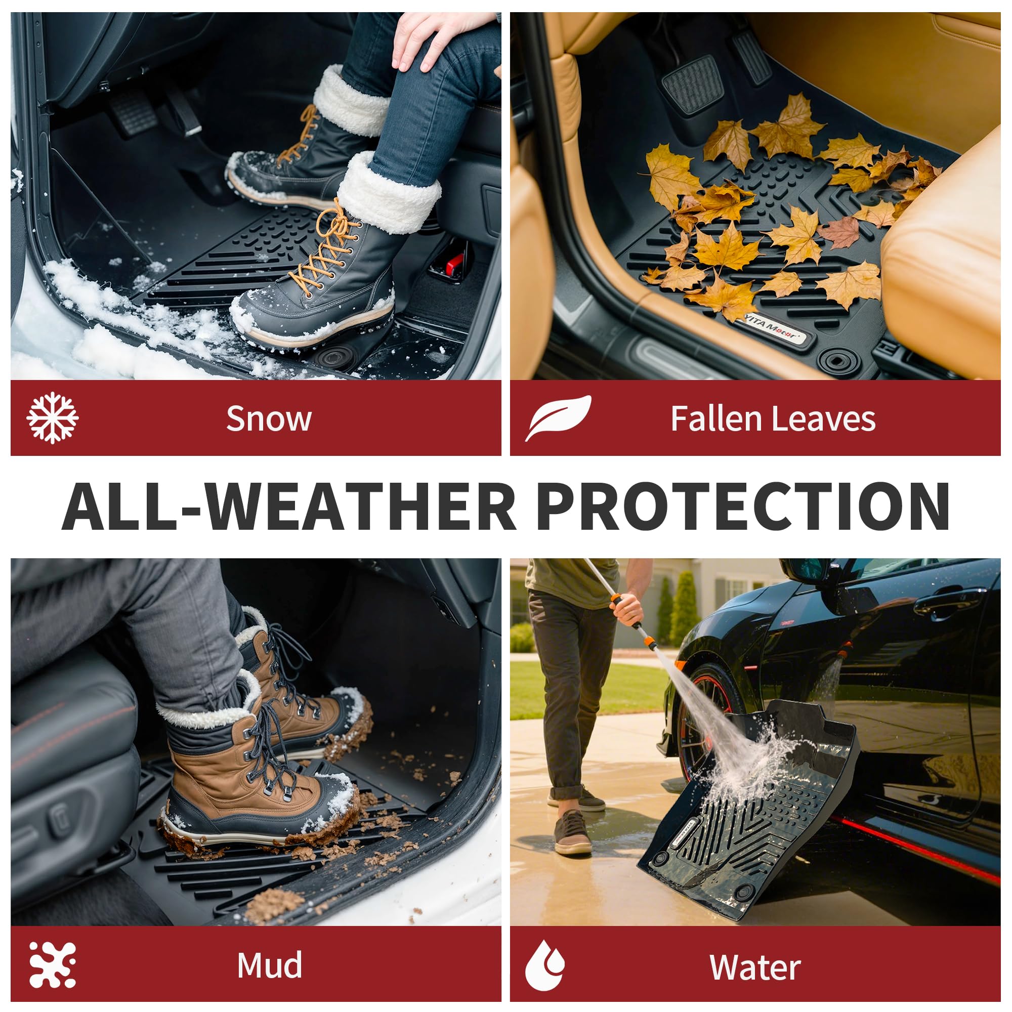 YITAMOTOR raised lip traps liquids and debris for easy cleanup