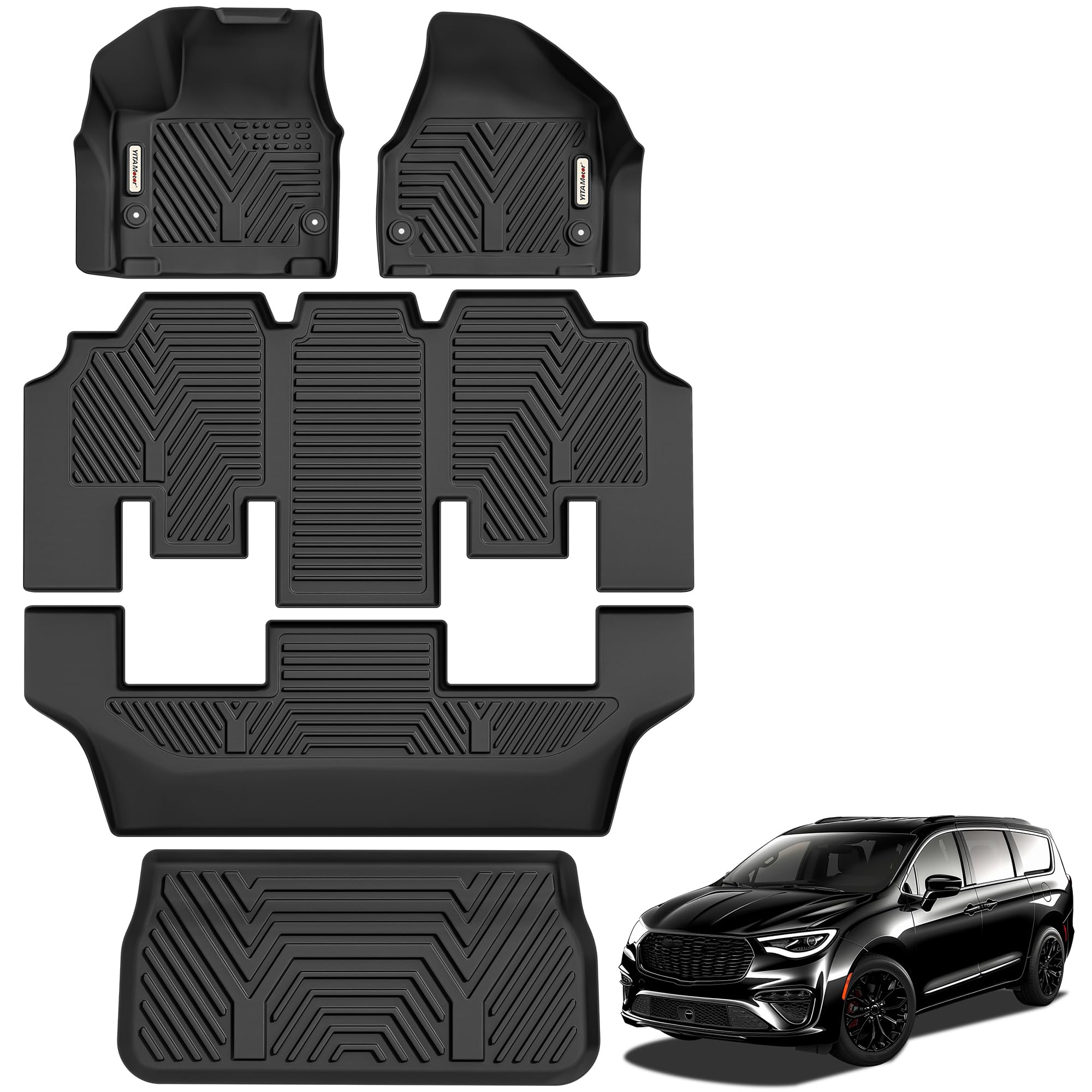 YITAMOTOR Pacifica floor mats full set protect interiors with edge-to-edge coverage.