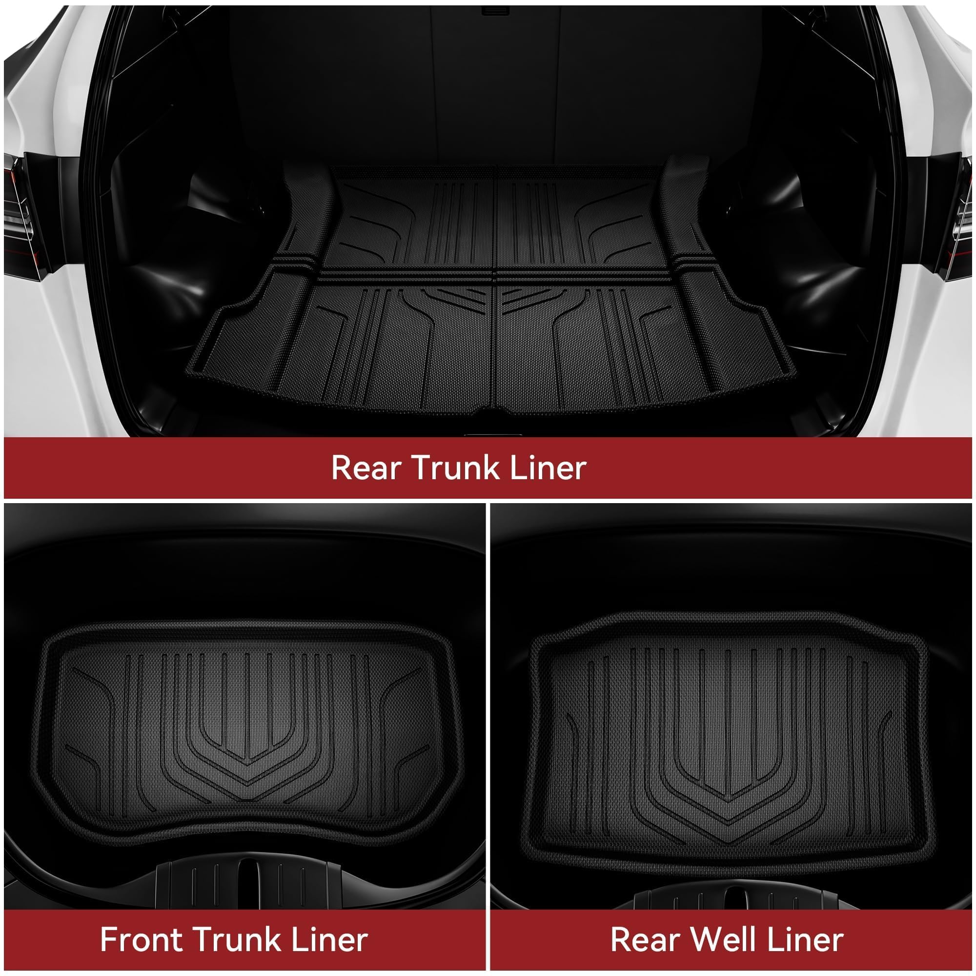 YITAMOTOR rear trunk liner guards the Model 3 storage space.
