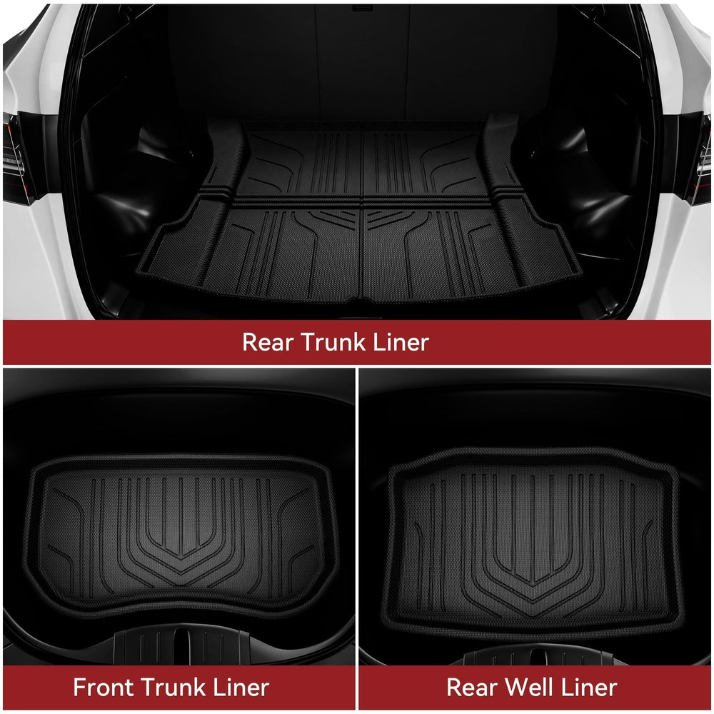 YITAMOTOR rear trunk liner guards the Model 3 storage space.