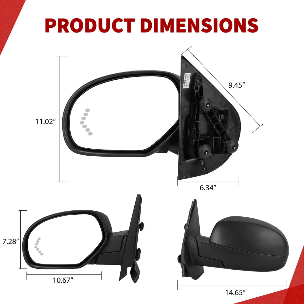 YITAMOTOR pair mirrors install with no drilling required.