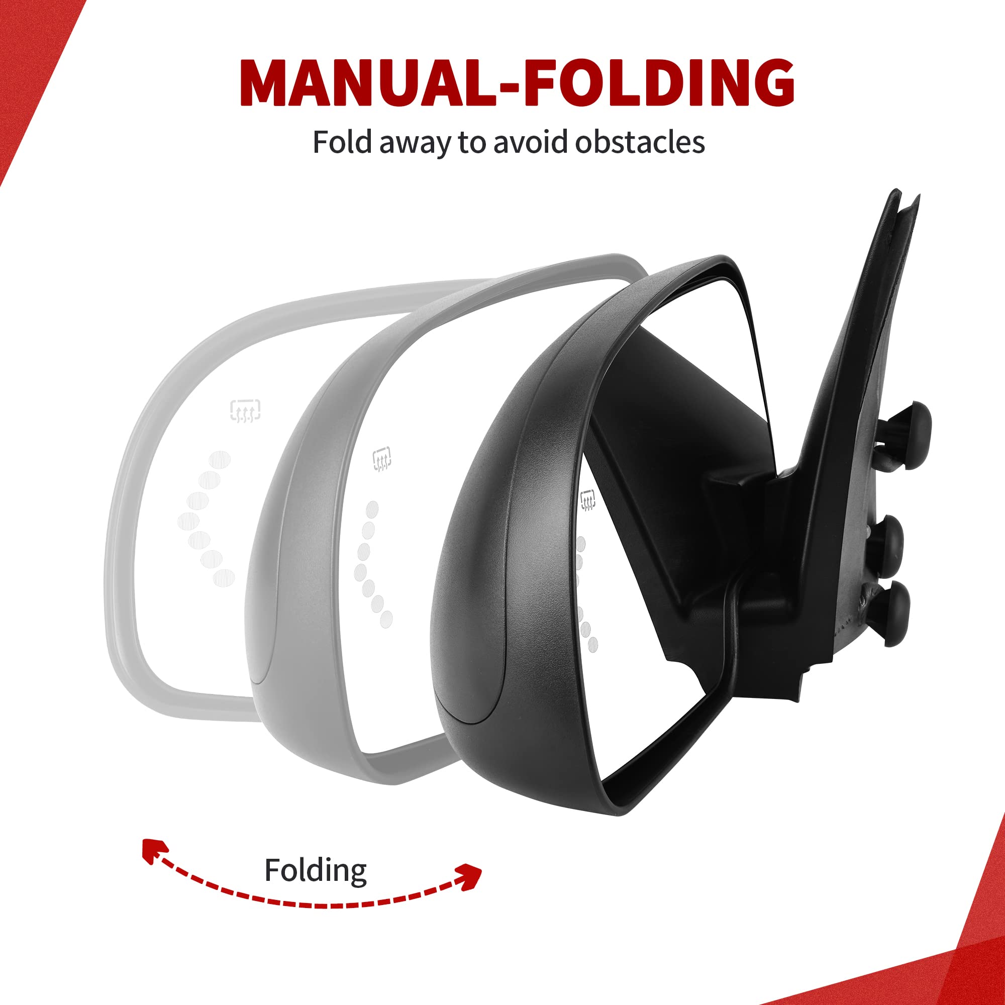 YITAMOTOR towing mirror passenger side provides consistent visibility on crowded highways.