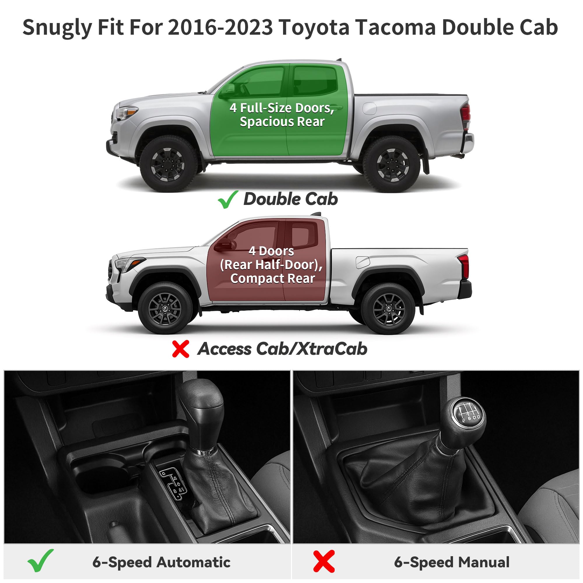 YITAMOTOR Tacoma rear-row floor mat with edge protection to keep mud out