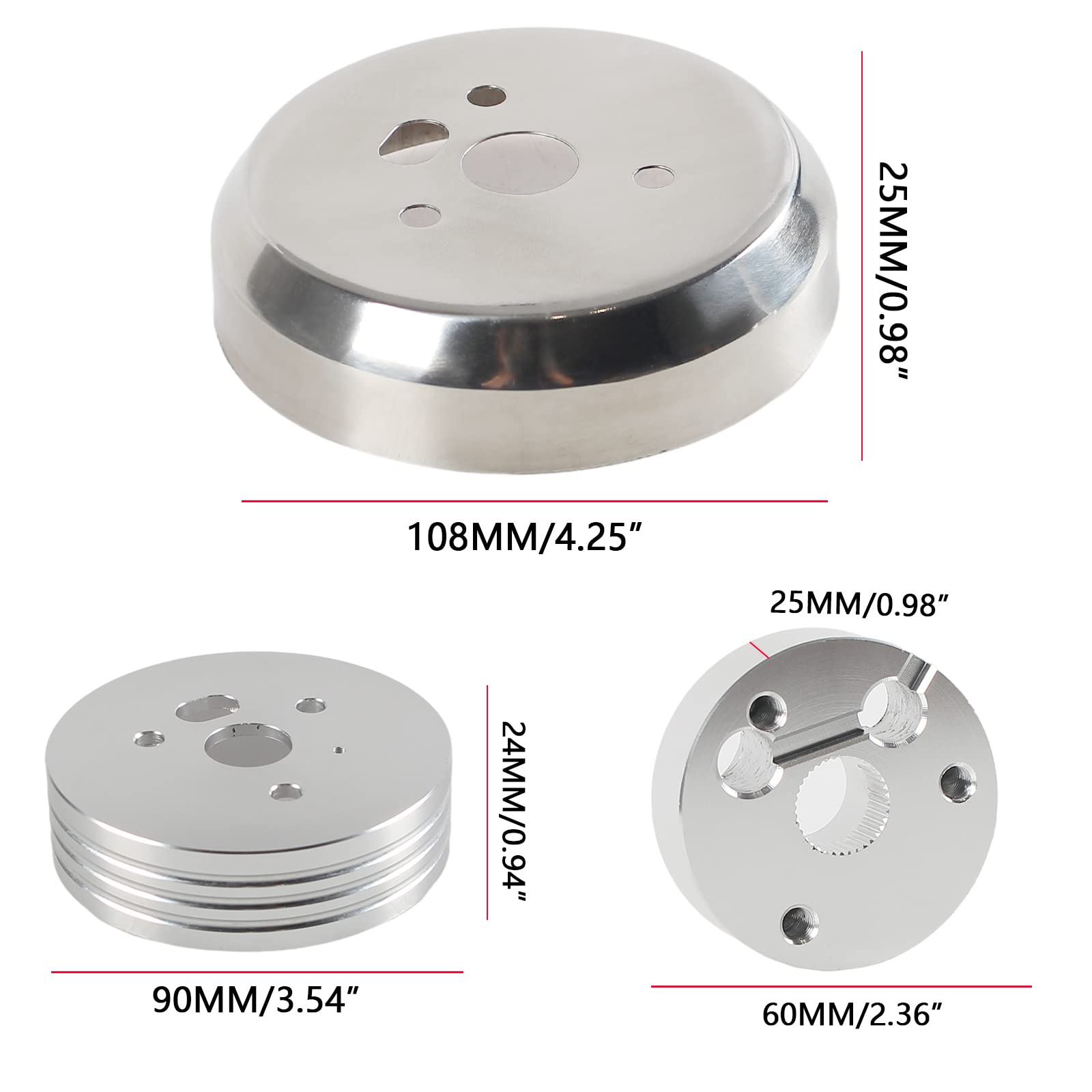 YIUIY hub adapter top view highlights billet aluminum construction for durability