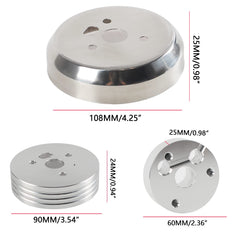 YIUIY hub adapter top view highlights billet aluminum construction for durability