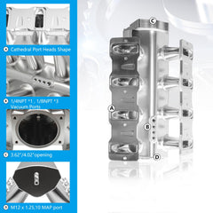YIUIY LS intake manifold top view emphasizes 92mm bore and uniform airflow potential