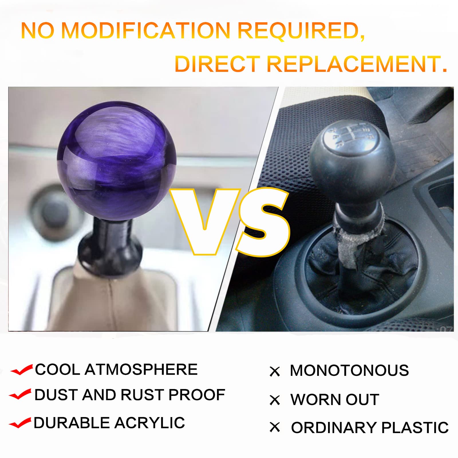 YIUIY marble style gear shift knob for a premium look.