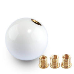 YIUIY pure white round ball shift knob front view showing grip and style benefits