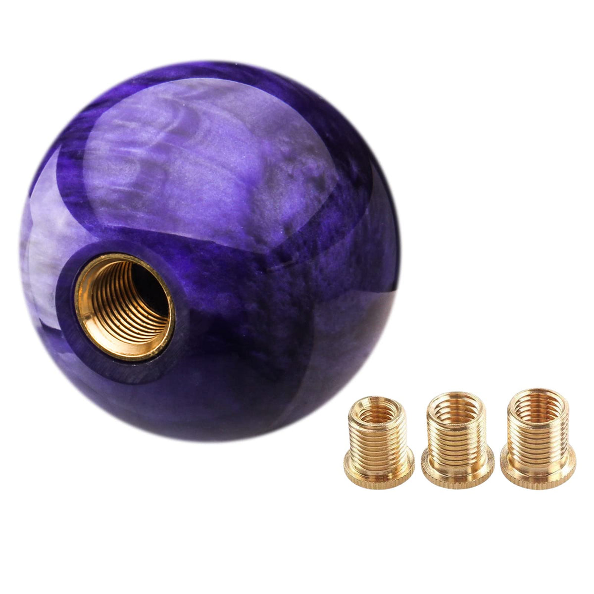 YIUIY purple round marble shift knob enhances interior style.