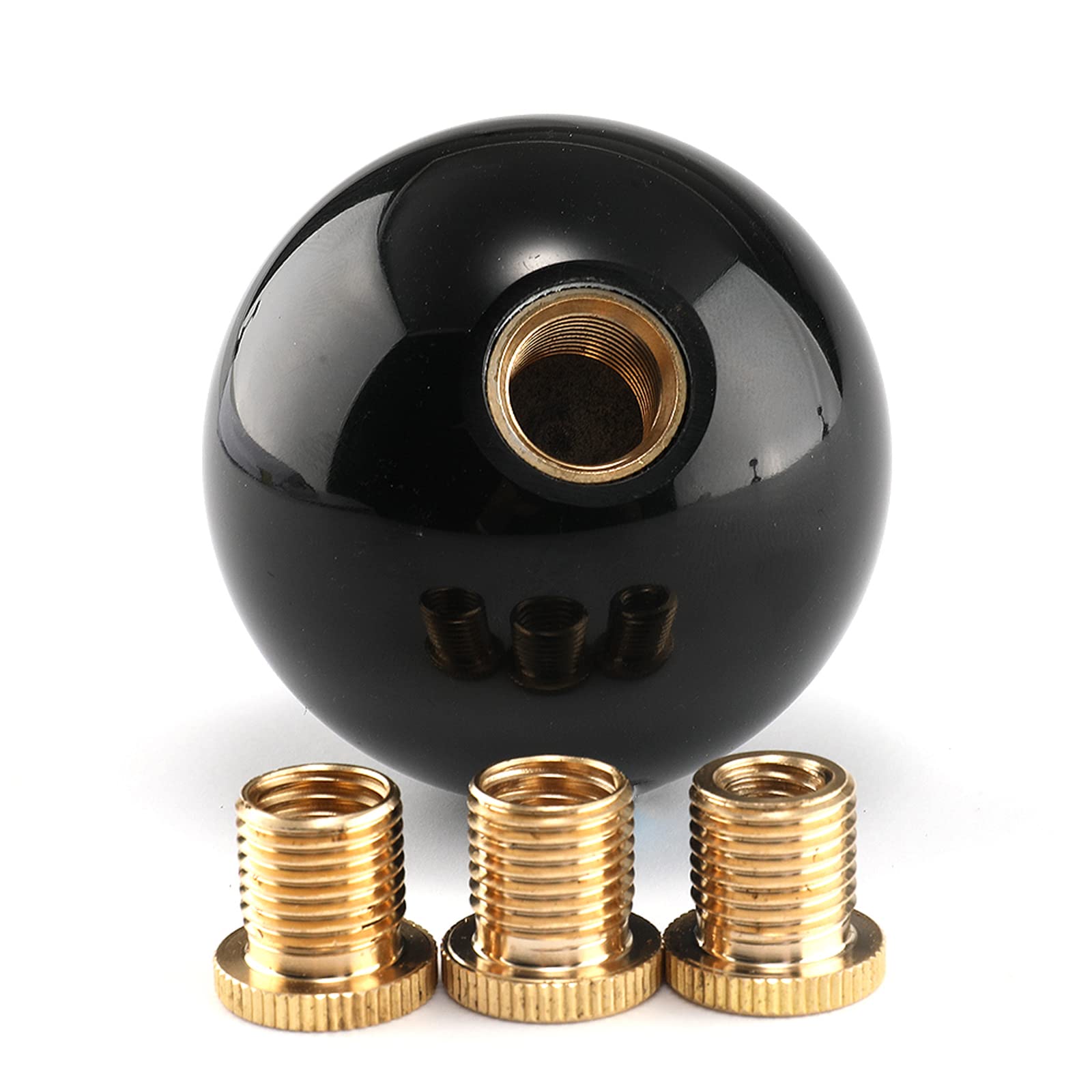 YIUIY Round Ball Shift Knob close-up in pure black for premium grip