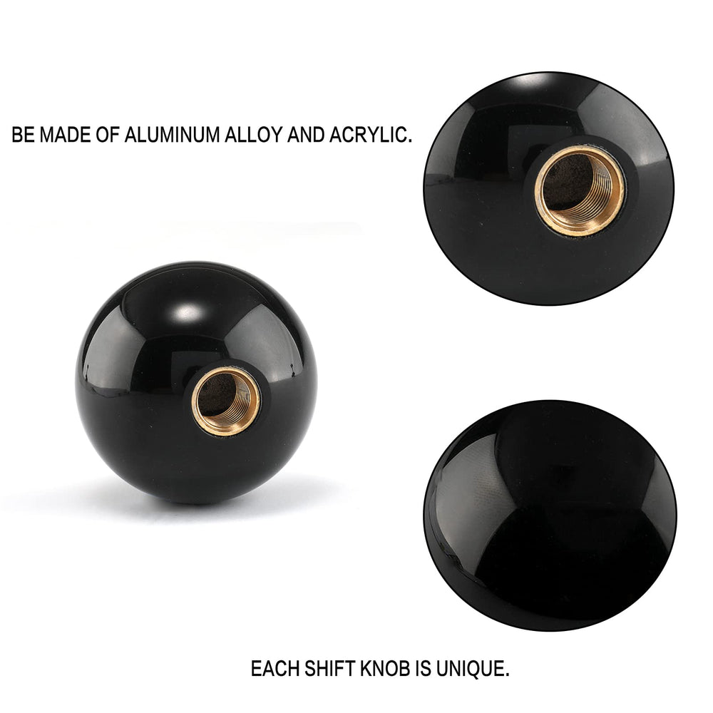 YIUIY Round Ball Shift Knob dimensions and M12 thread shown