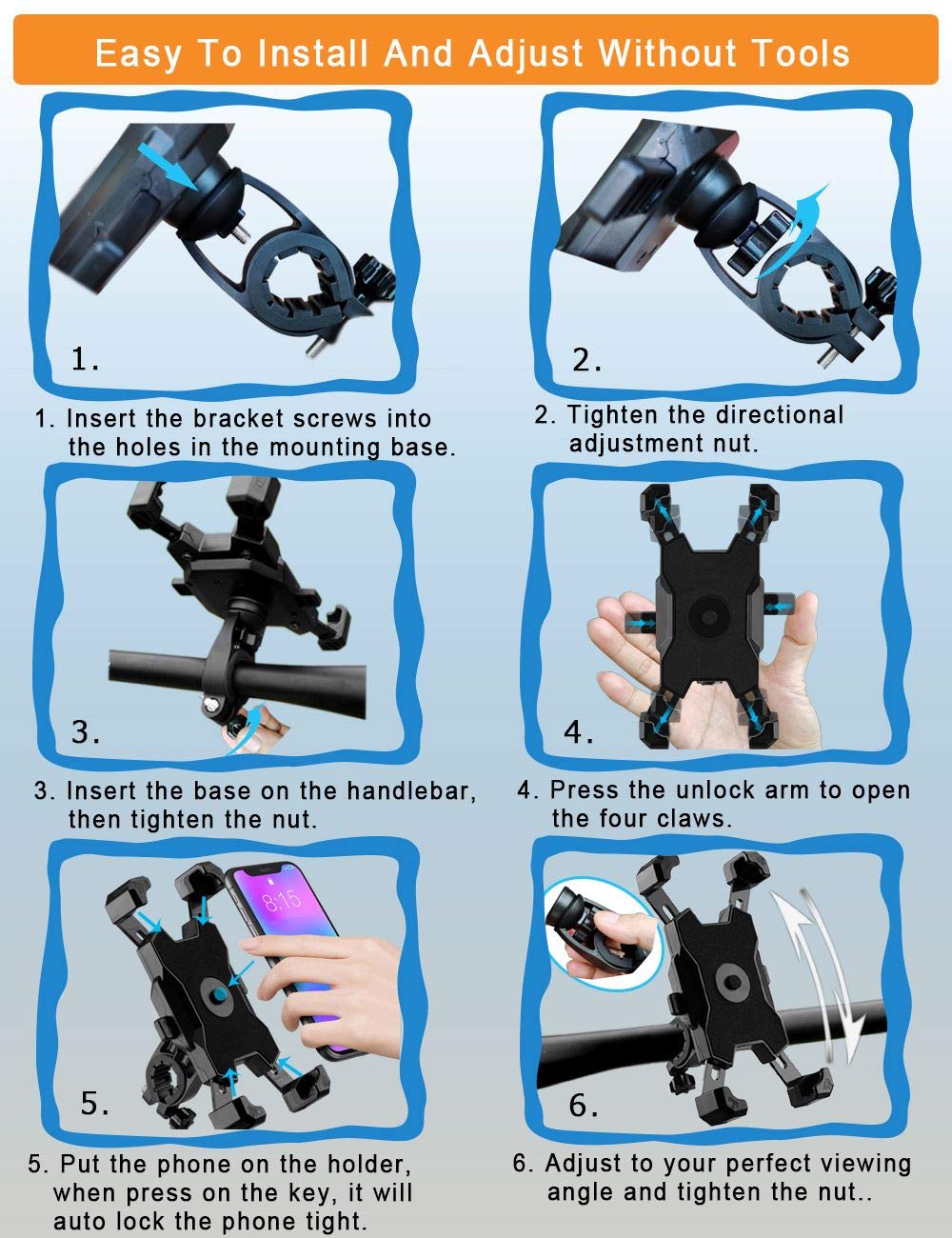 YIUJEFDA bike mount quick-release design enables rapid removal