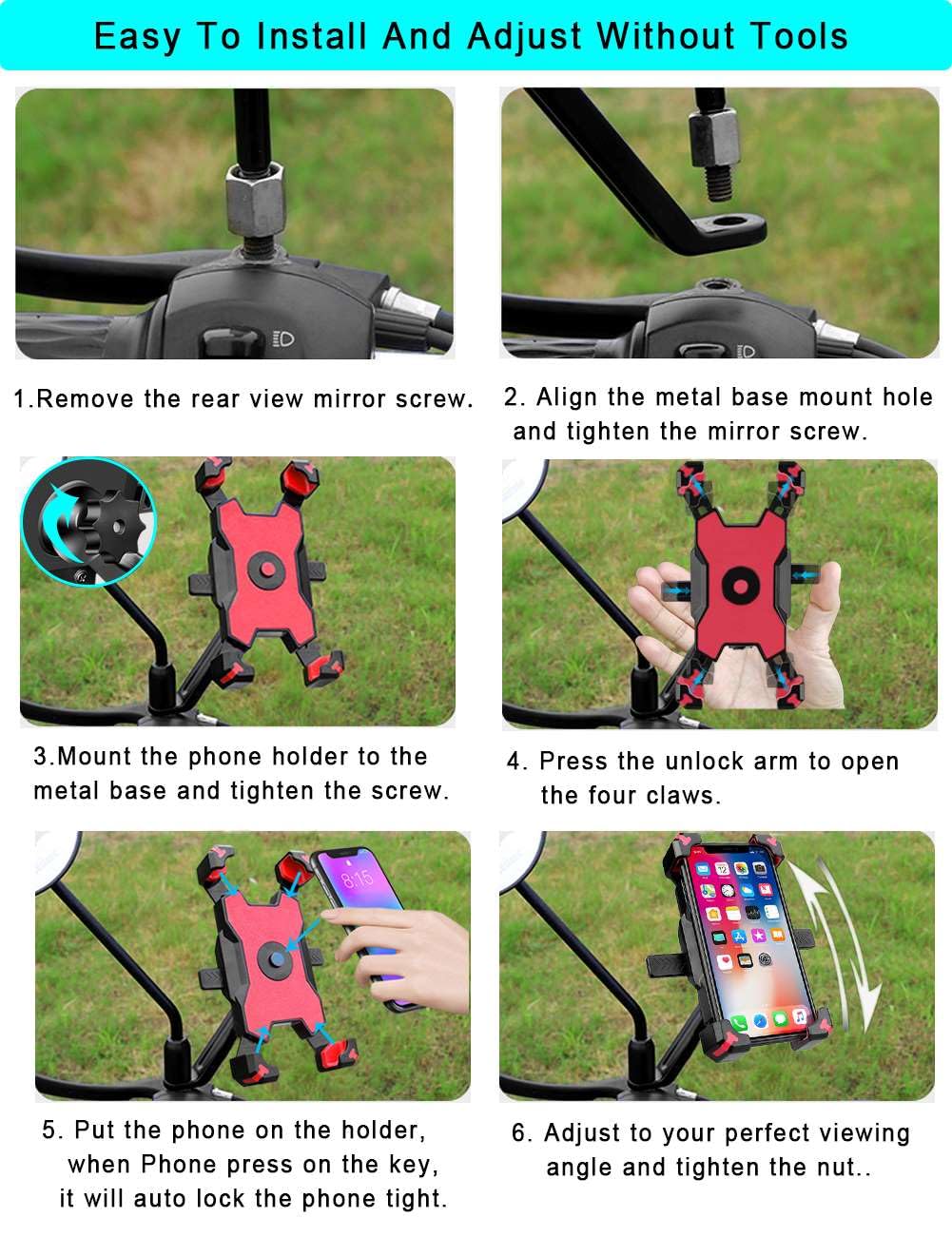 YIUJEFDA on-road usage showing secure phone during bumpy rides.