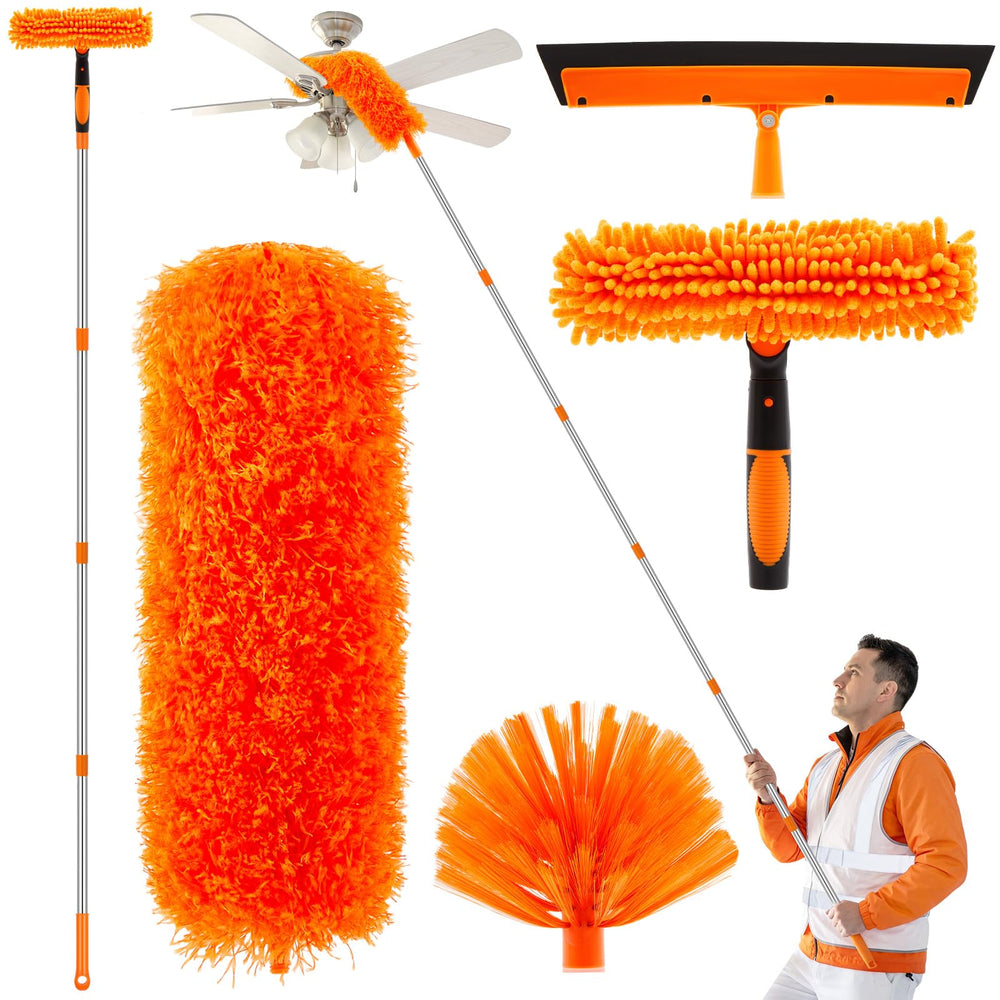 Yiyiring 30ft high reach duster kit extension pole for hard-to-reach areas