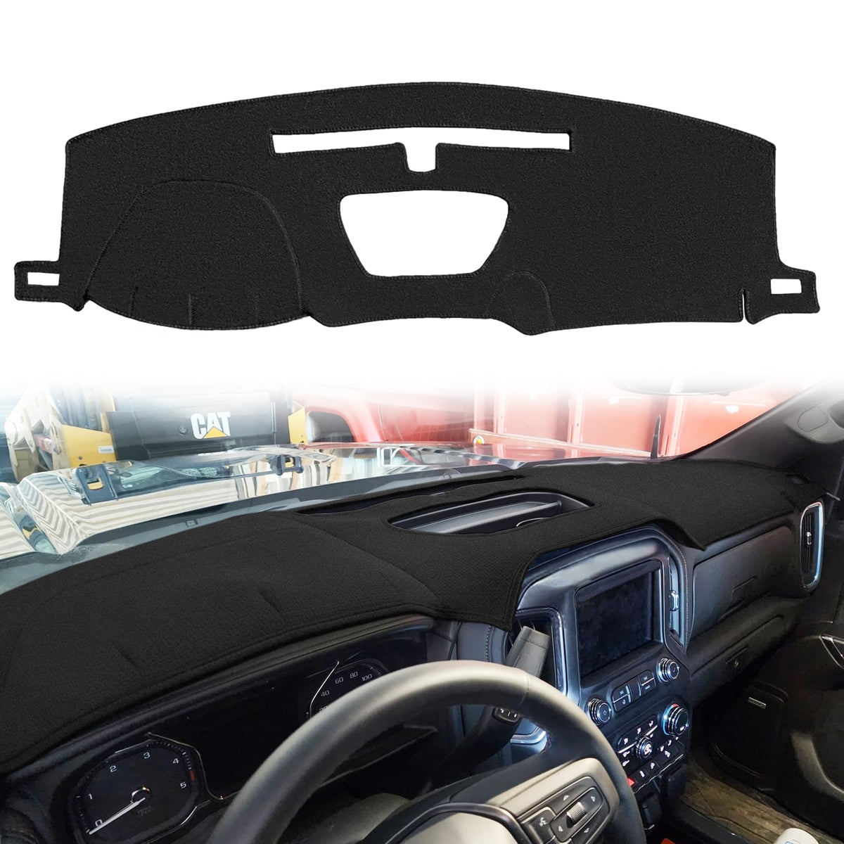 Yiz dash cover dashboard mat on a Silverado Sierra interior, protective and stylish.