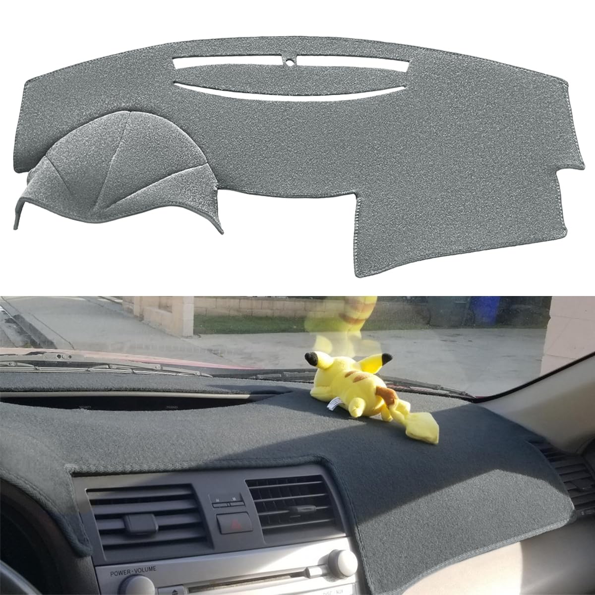 Yiz dash cover for Toyota Camry 2007-2011 in dark gray with precise fit and sun protection.