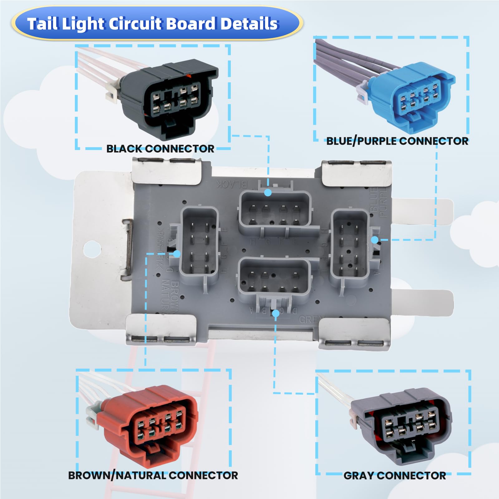 YIZHIHUA tail light board for GMC Sierra 1500, easy install and secure connection.