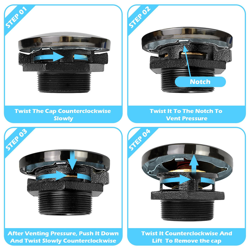 Easy alignment notch and twist-to-tighten design for quick, secure sealing.