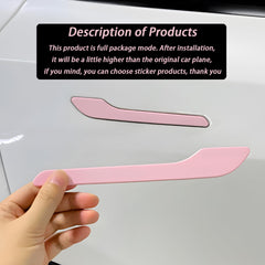 Close-up of matte pink finish on YJMOTOR handle cover showing precise fit.