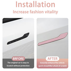 YJMOTOR door sill protection wrap in matte pink adds subtle protection and style.