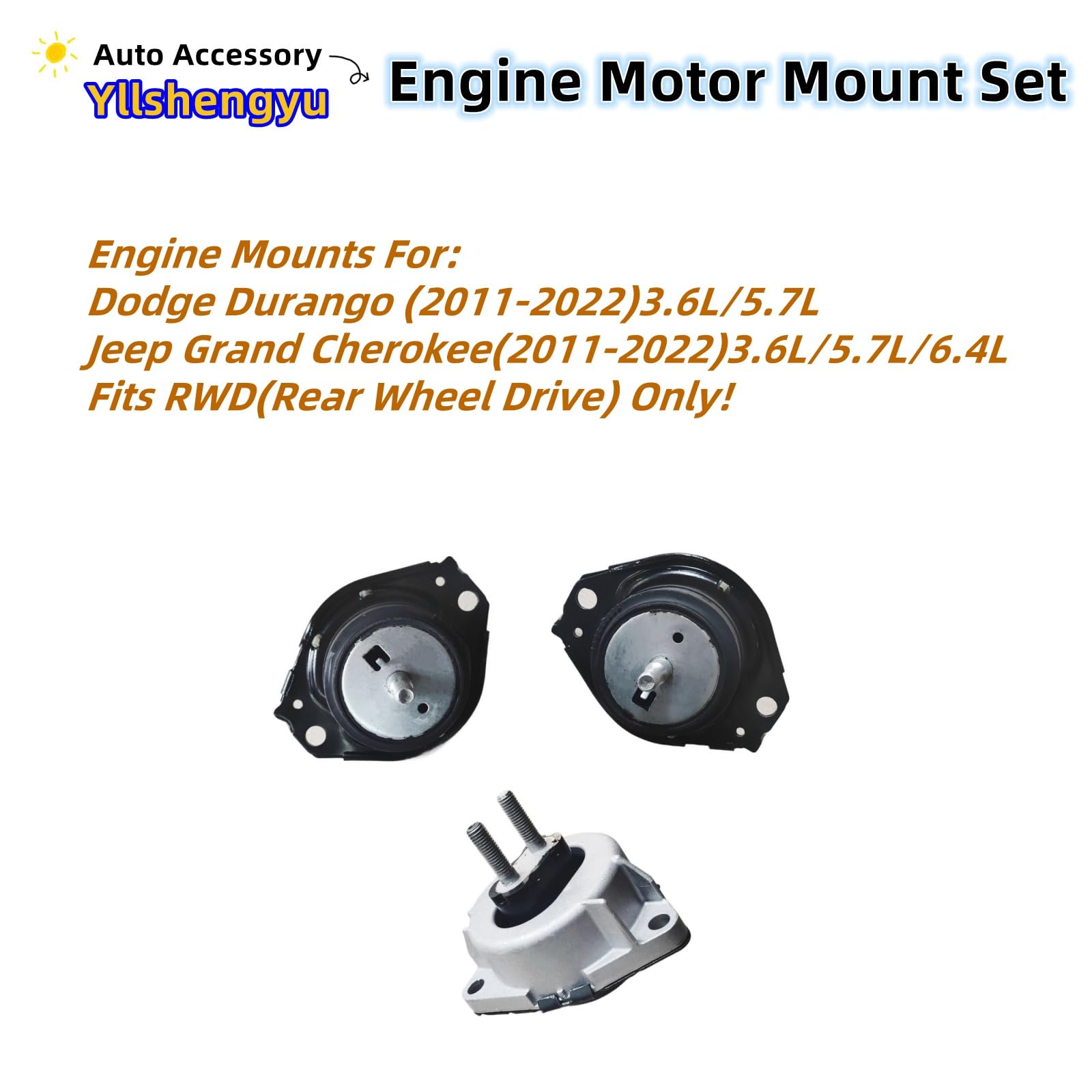 Yllshengyu front right motor mount enhances vibration control for a smoother drive.