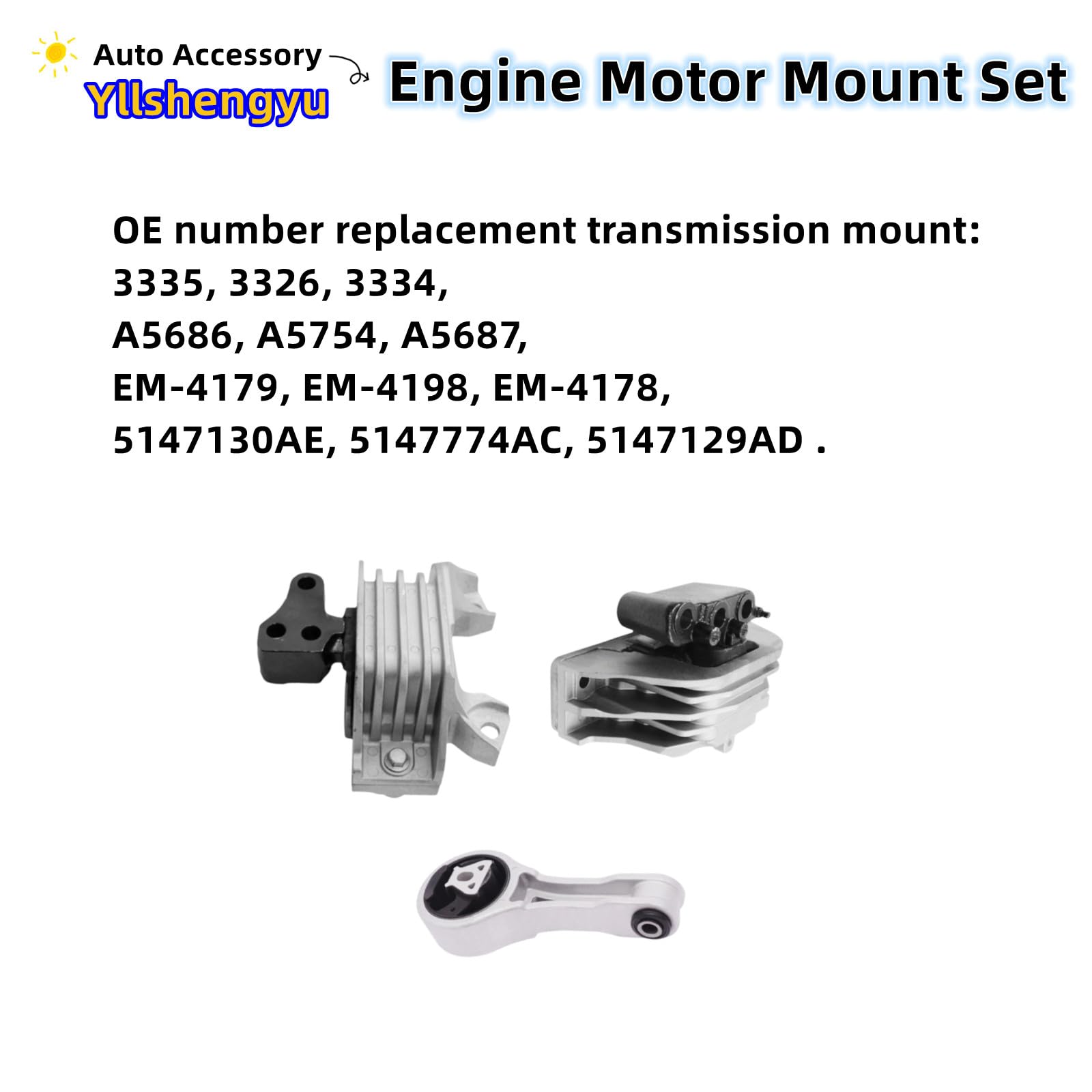 Yllshengyu rear transmission mount reduces drivetrain movement and cabin noise.