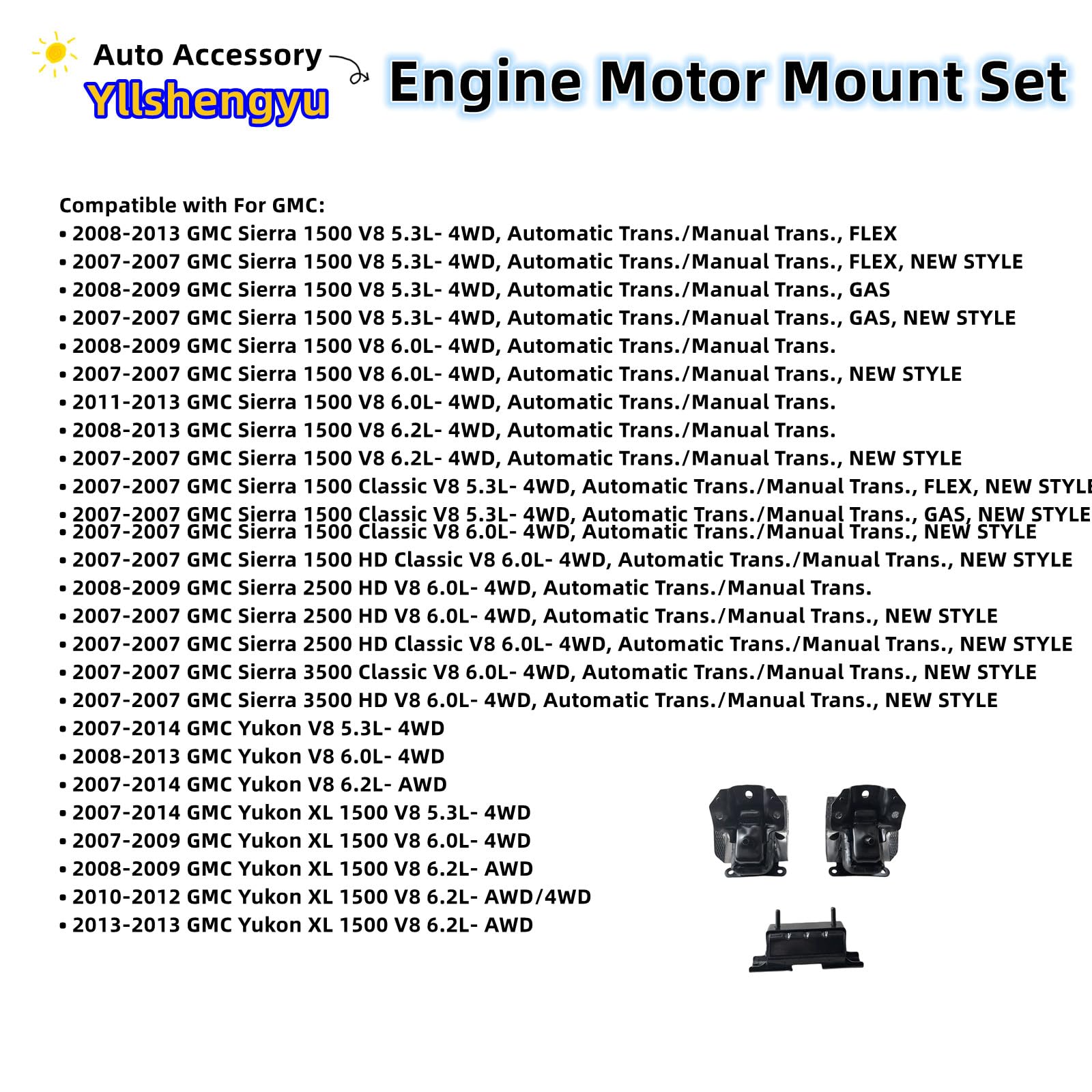 Yllshengyu rear transmission mount reduces engine movement and vibration