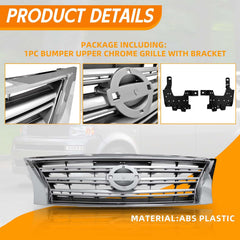YLT AUTO ABS plastic chrome grille resists weather and corrosion for Sentra