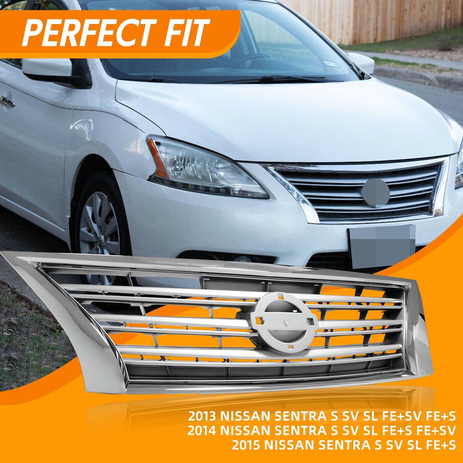 YLT AUTO durable front bumper grille assembly for Sentra 2013-2015