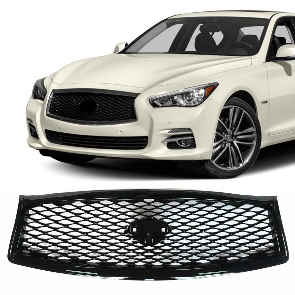 YLT AUTO Infiniti Q50 front bumper grille – precise fit for a refreshed look