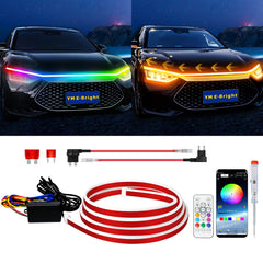 YM E-Bright car hood strip dynamic scan startup glow for night visibility