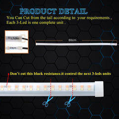 YM E-Bright DRL strip exterior installation 60cm for external mounting.