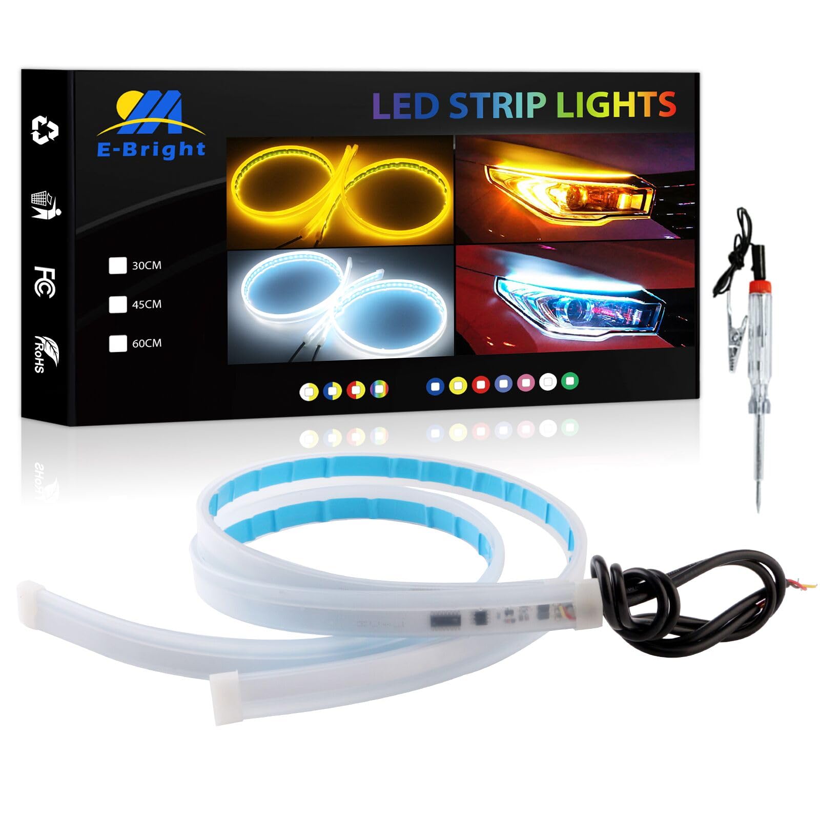 YM E-Bright DRL strip white 60cm for daytime visibility on cars.
