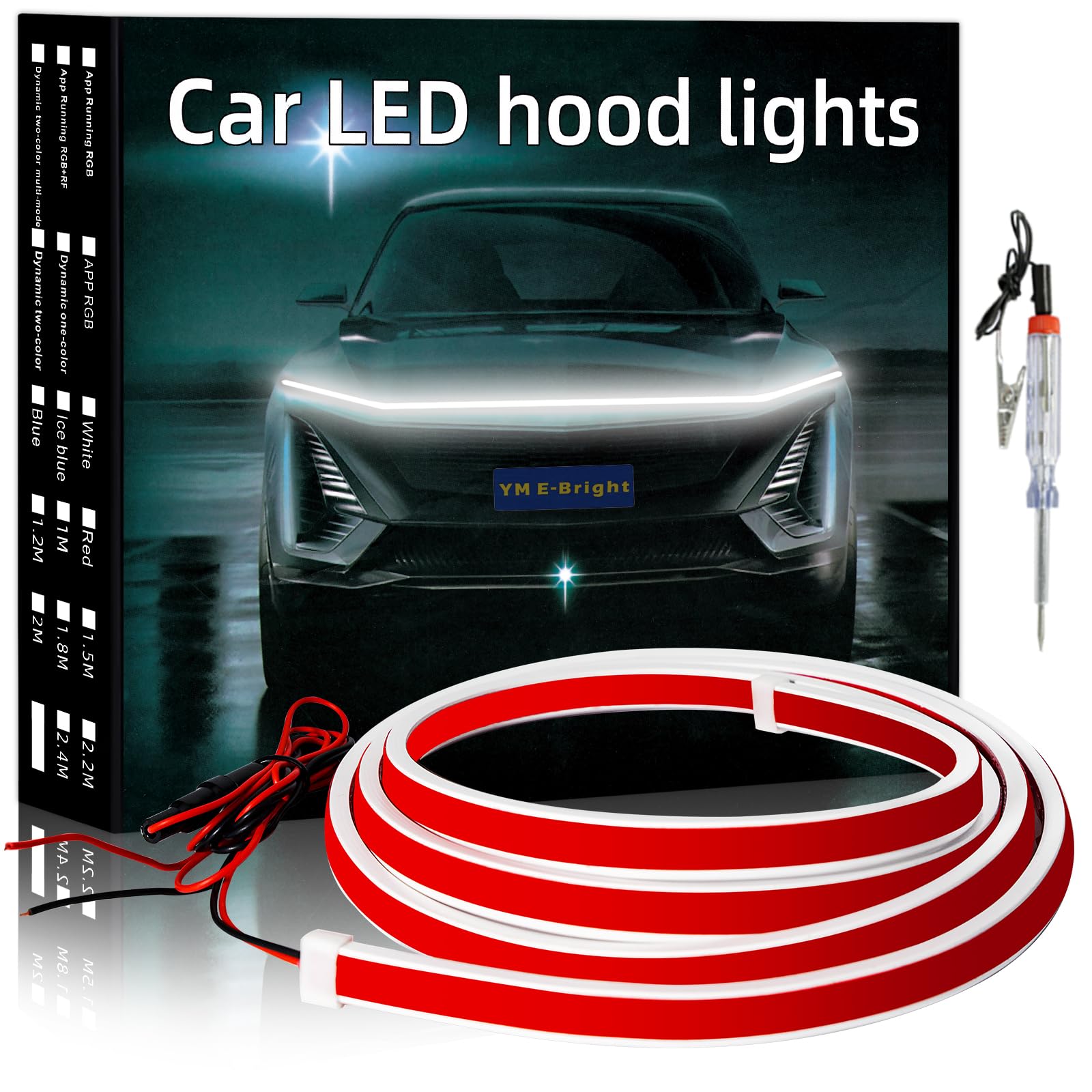 YM E-Bright hoodbeam kit with dynamic startup scan for safer ignition.