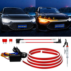 YM E-Bright sequential turn signal hood light strip with flowing amber and white running light