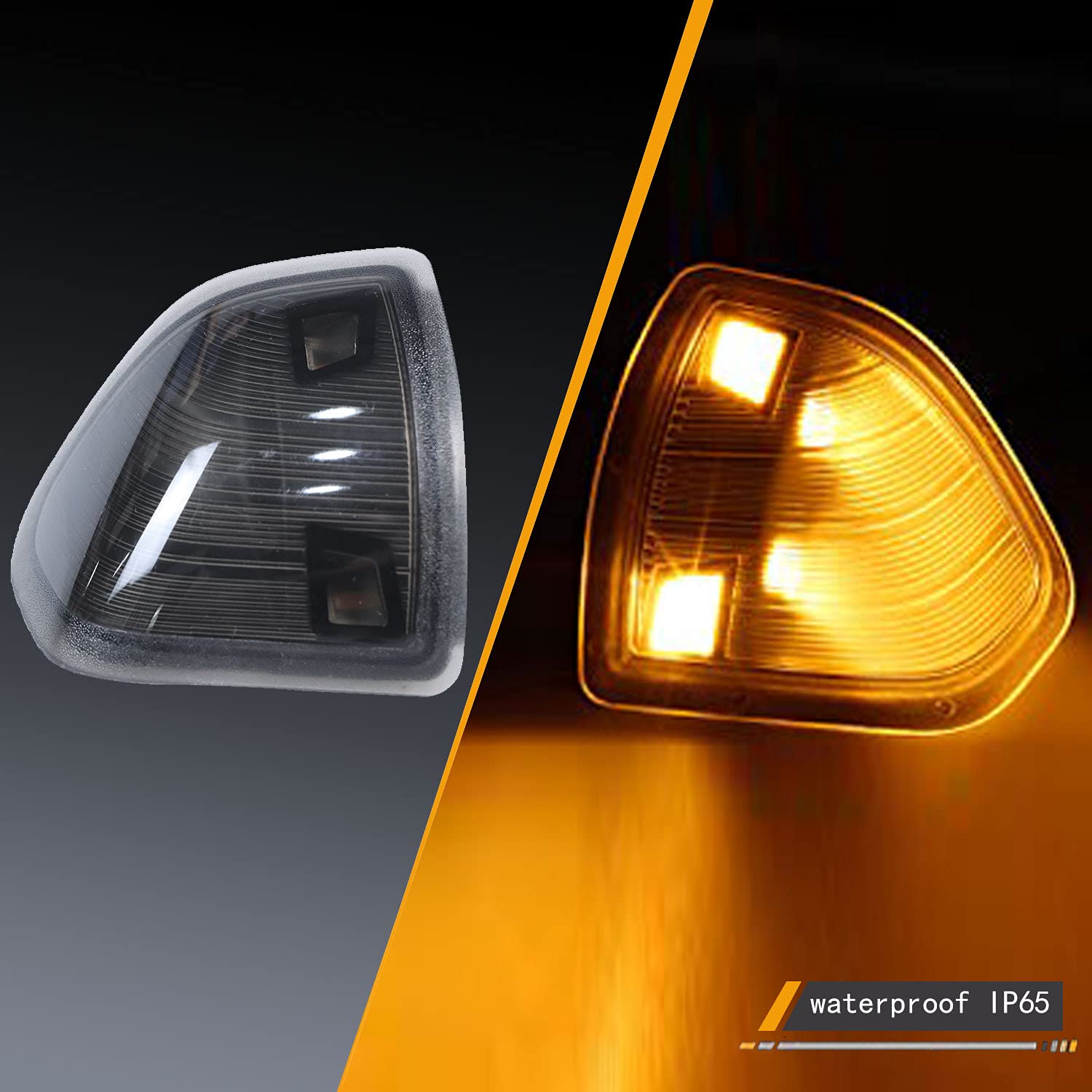 YMHHefy smoked-cover side mirror light left driver for Ram with rugged weather protection.