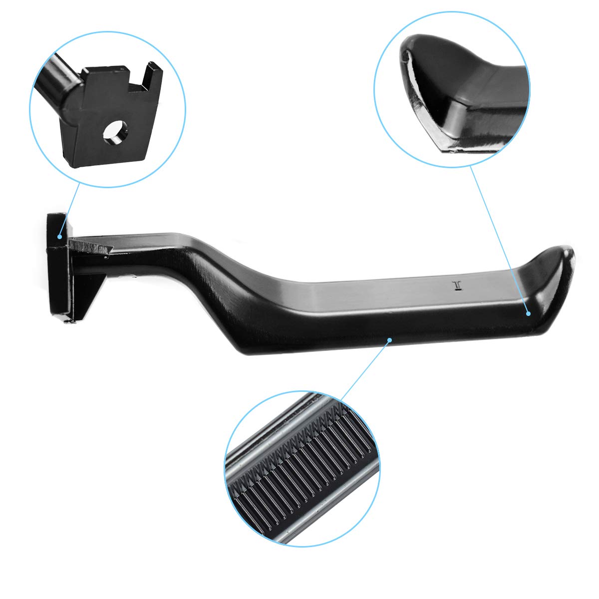 YMHHefy black interior door handle for Ford Bronco, front-right view; durable replacement.