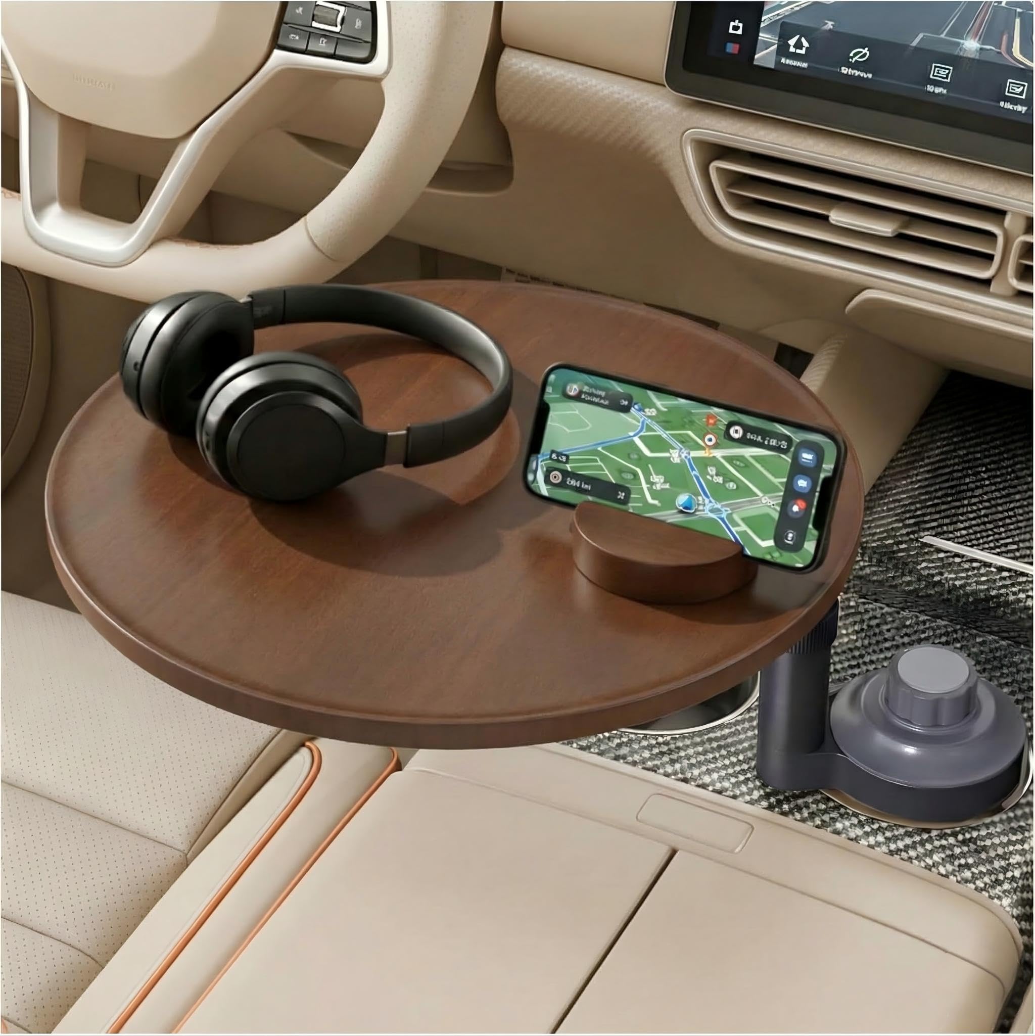 Ymipre car desk 360° swivel enables flexible in-car laptop use.
