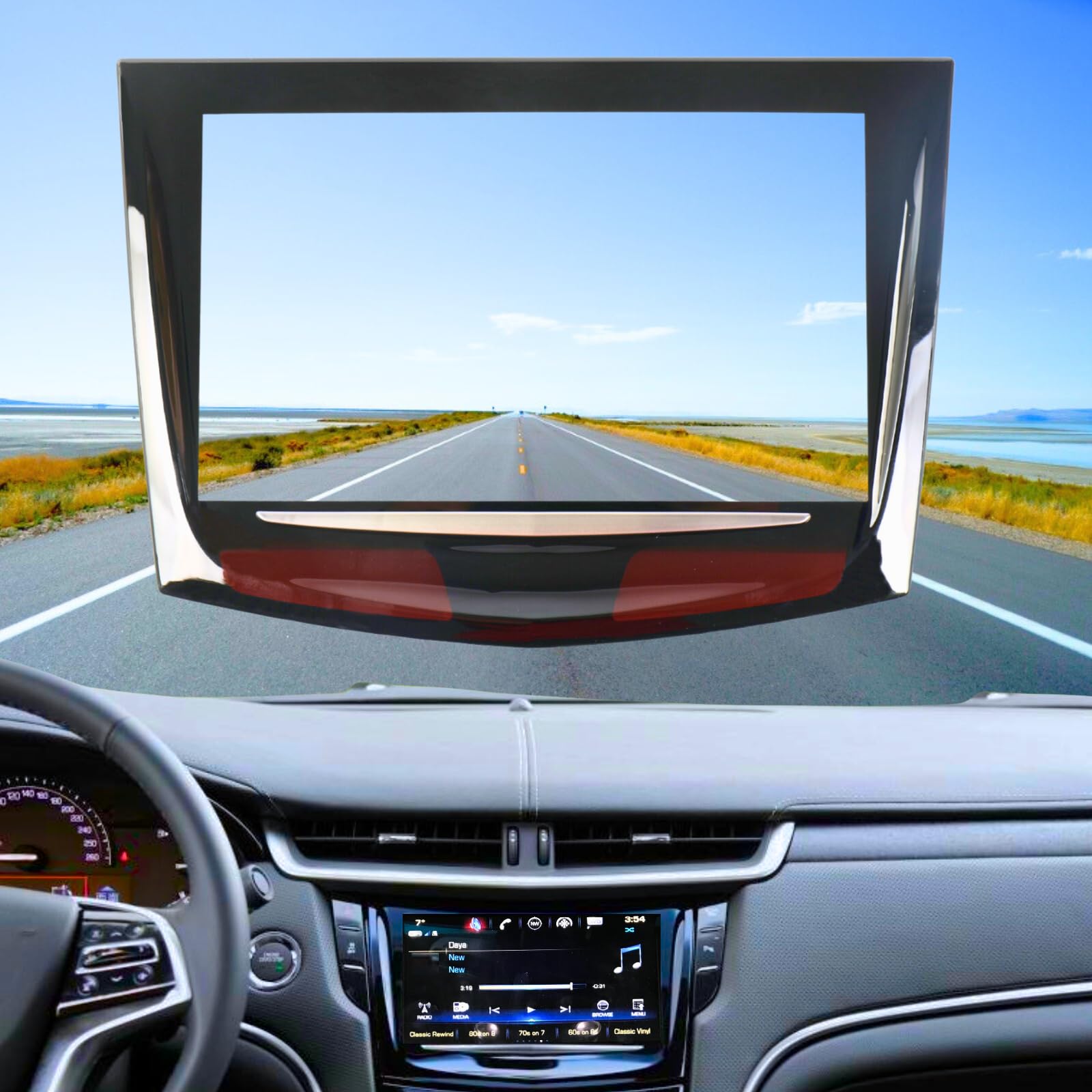 YNKTNVUN CUE screen replacement for Cadillac ATS/CTS showing improved clarity and touch stability
