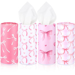Yoande 4 pack car tissue holders with pink bow design for car organization