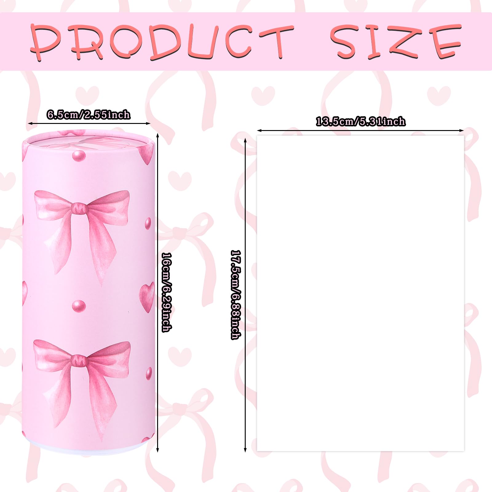 Yoande car tissue holder fits snugly in a cup holder with pink bow