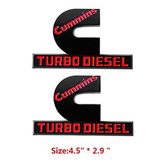 Yoaoo Cummins emblem close-up, durable ABS and weatherproof, enhances rugged truck exterior