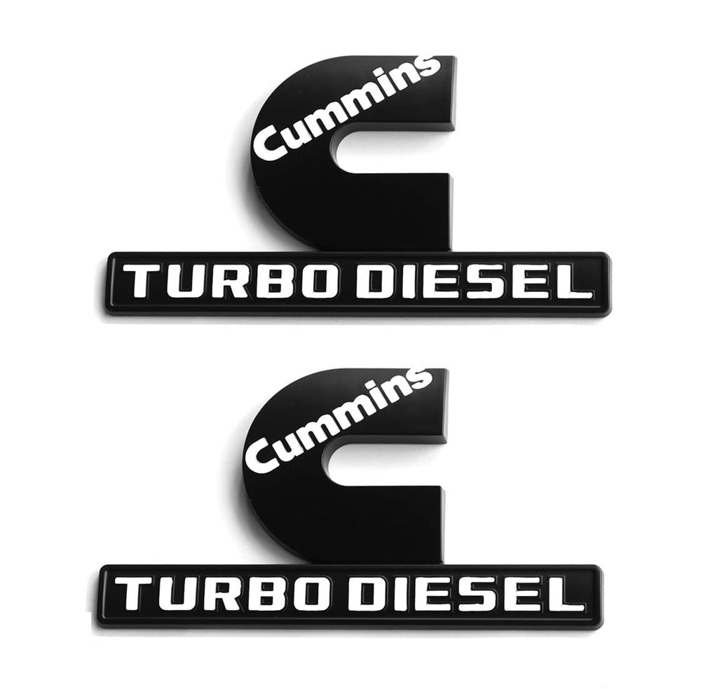 Yoaoo Cummins Turbo Emblem, 6.2x3.4 inches, matte black finish for OEM-style upgrade.