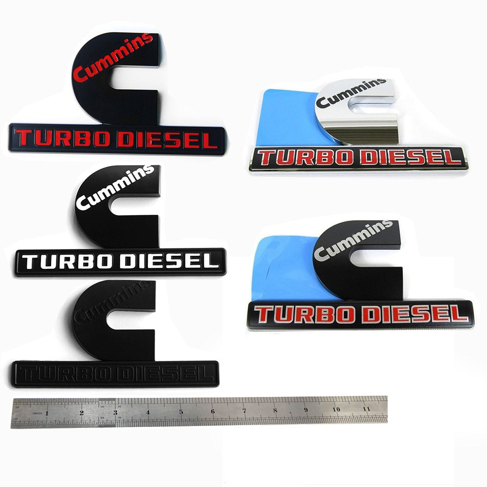 Yoaoo Cummins emblem color options to match white or dark vehicle styling.