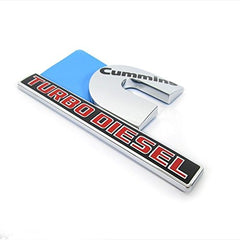 Yoaoo Cummins Turbo Emblem glossy chrome finish enhances vehicle styling.